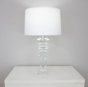 Zeugma Hy3039 Elegant Crystal Table Lamp With White Silk Shade - Chic French Wired Design For Any Space Clear Crystal  Hy3039 Crystal Lamp