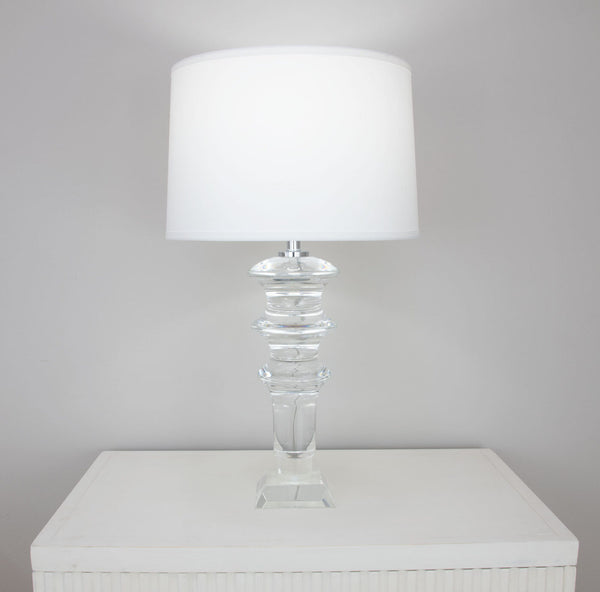Zeugma Hy3039 Elegant Crystal Table Lamp With White Silk Shade - Chic French Wired Design For Any Space Clear Crystal  Hy3039 Crystal Lamp