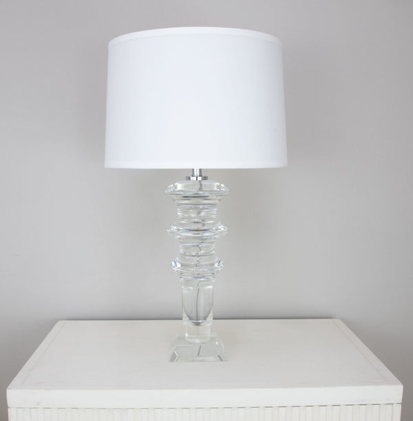 Zeugma Hy3039 Elegant Crystal Table Lamp With White Silk Shade - Chic French Wired Design For Any Space Clear Crystal  Hy3039 Crystal Lamp