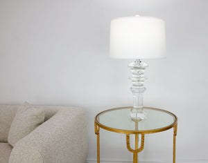 Zeugma Hy3039 Elegant Crystal Table Lamp With White Silk Shade - Chic French Wired Design For Any Space Clear Crystal  Hy3039 Crystal Lamp