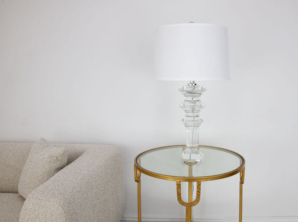 Zeugma Hy3039 Elegant Crystal Table Lamp With White Silk Shade - Chic French Wired Design For Any Space Clear Crystal  Hy3039 Crystal Lamp