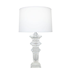 Zeugma Hy3039 Elegant Crystal Table Lamp With White Silk Shade - Chic French Wired Design For Any Space Clear Crystal  Hy3039 Crystal Lamp