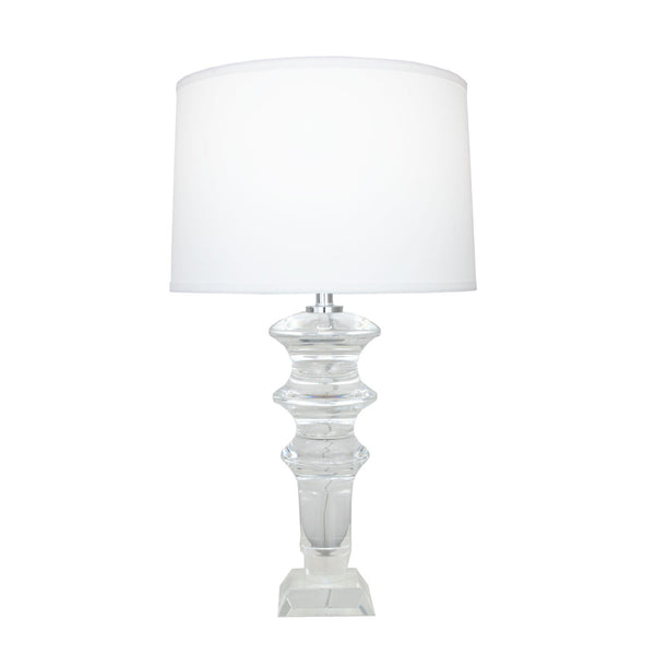 Zeugma Hy3039 Elegant Crystal Table Lamp With White Silk Shade - Chic French Wired Design For Any Space Clear Crystal  Hy3039 Crystal Lamp
