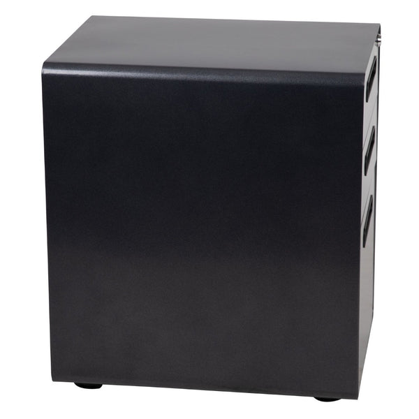 English Elm Wren Ergonomic 3-Drawer Mobile Filing Cabinet with Lock, Anti-Tilt Safety & Versatile Organization Options Black HZ-AP535-01-BK-GG