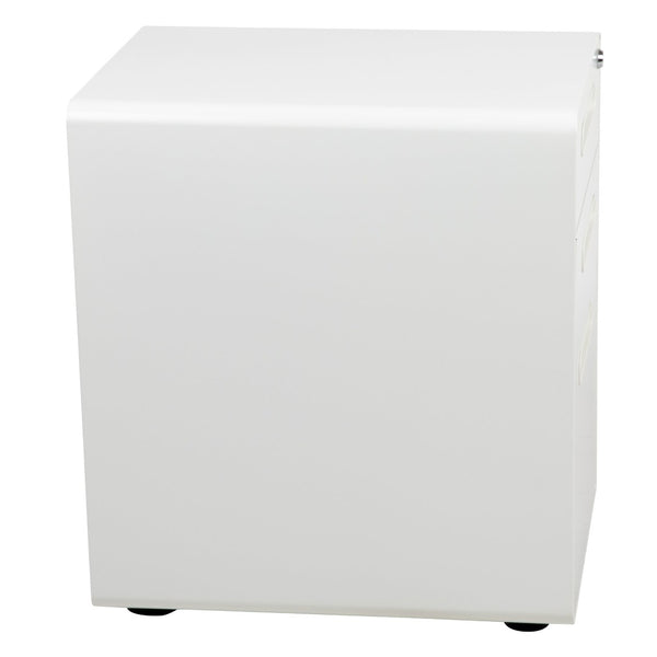 English Elm Wren Ergonomic 3-Drawer Mobile Filing Cabinet with Lock, Anti-Tilt Safety & Versatile Organization Options White HZ-AP535-01-W-GG