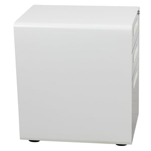 English Elm Wren Ergonomic 3-Drawer Mobile Filing Cabinet with Lock, Anti-Tilt Safety & Versatile Organization Options White and Charcoal HZ-AP535-02-DGY-WH-GG