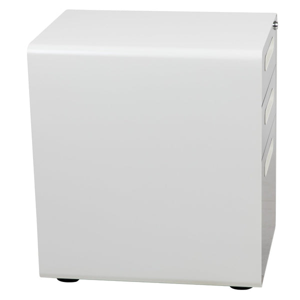 English Elm Wren Ergonomic 3-Drawer Mobile Filing Cabinet with Lock, Anti-Tilt Safety & Versatile Organization Options White and Charcoal HZ-AP535-02-DGY-WH-GG