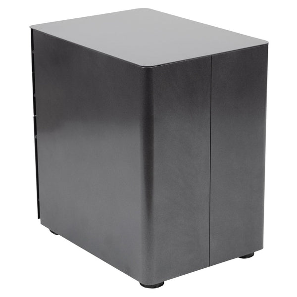 English Elm Warner Modern 3-Drawer Mobile Filing Cabinet with Locking Drawer & Anti-Tilt Safety for Offices Black HZ-CHPL-01-BK-GG
