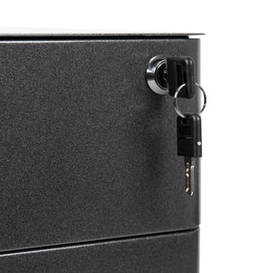 English Elm Warner Modern 3-Drawer Mobile Filing Cabinet with Locking Drawer & Anti-Tilt Safety for Offices Black HZ-CHPL-01-BK-GG