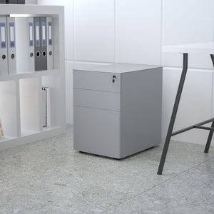 English Elm Warner Modern 3-Drawer Mobile Filing Cabinet with Locking Drawer & Anti-Tilt Safety for Offices Gray HZ-CHPL-01-GRY-GG