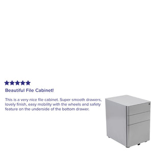 English Elm Warner Modern 3-Drawer Mobile Filing Cabinet with Locking Drawer & Anti-Tilt Safety for Offices Gray HZ-CHPL-01-GRY-GG