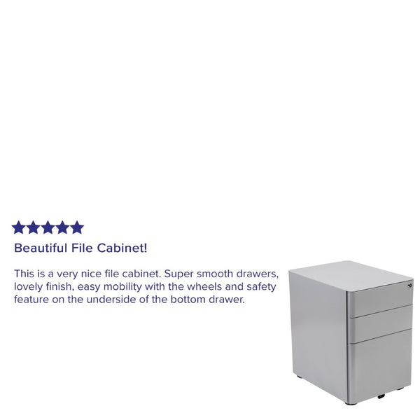 English Elm Warner Modern 3-Drawer Mobile Filing Cabinet with Locking Drawer & Anti-Tilt Safety for Offices Gray HZ-CHPL-01-GRY-GG