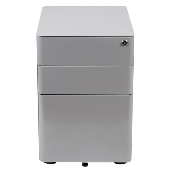 English Elm Warner Modern 3-Drawer Mobile Filing Cabinet with Locking Drawer & Anti-Tilt Safety for Offices Gray HZ-CHPL-01-GRY-GG