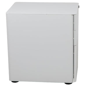 English Elm Warner Modern 3-Drawer Mobile Filing Cabinet with Locking Drawer & Anti-Tilt Safety for Offices White HZ-CHPL-01-W-GG
