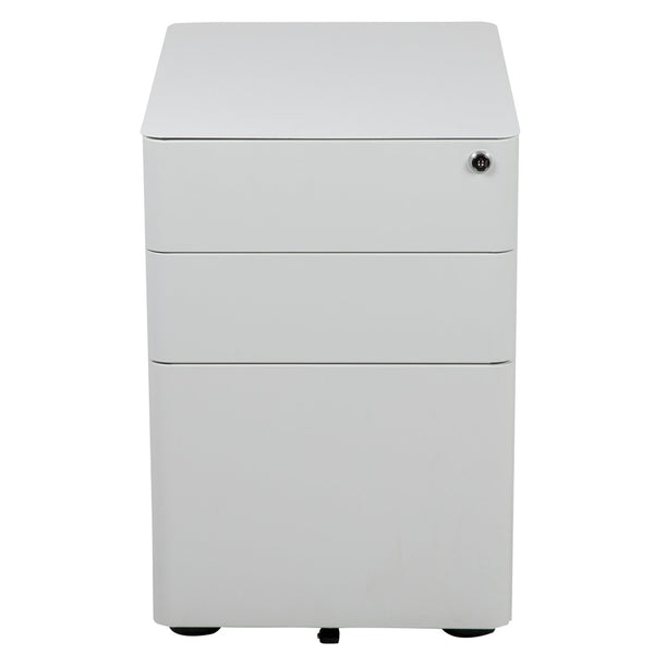 English Elm Warner Modern 3-Drawer Mobile Filing Cabinet with Locking Drawer & Anti-Tilt Safety for Offices White HZ-CHPL-01-W-GG