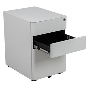 English Elm Warner Modern 3-Drawer Mobile Filing Cabinet with Locking Drawer & Anti-Tilt Safety for Offices White HZ-CHPL-01-W-GG