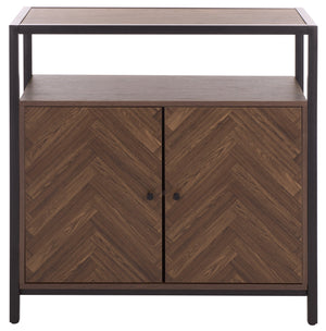 Safavieh Handan Wood And Metal Storage Cabinet With Double Doors For Living Room Or Entryway Use HZ0030