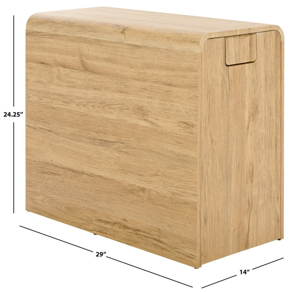 Safavieh Sidekick Compact Rolling Fitness Storage Rack With Pull Out Shelf For Home Gym OAK HZ0123