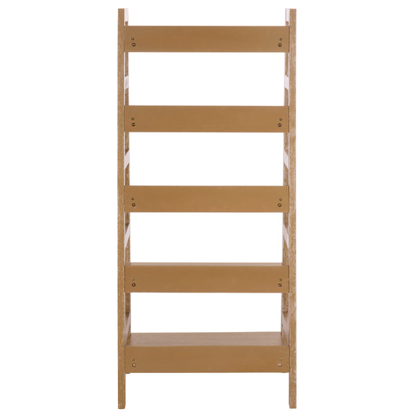Safavieh Amanda Five Tier Open Bookcase In Acacia Veneer For Living Room Or Home Office HZ0340