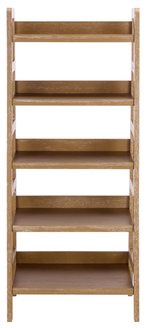 Safavieh Amanda Five Tier Open Bookcase In Acacia Veneer For Living Room Or Home Office HZ0340