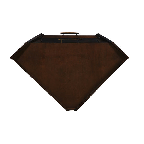 Safavieh Larson Midcentury Corner Bar Cabinet With Mirrored Interior And Fold Down Serving Top HZ1060