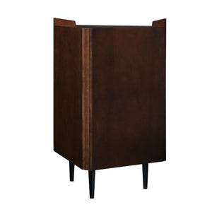 Safavieh Larson Midcentury Corner Bar Cabinet With Mirrored Interior And Fold Down Serving Top HZ1060