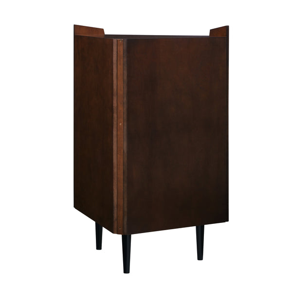 Safavieh Larson Midcentury Corner Bar Cabinet With Mirrored Interior And Fold Down Serving Top HZ1060