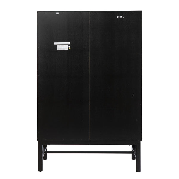 Safavieh Hearzly Ash Veneer Glass Door Display Cabinet With Iron Legs For Modern Living Spaces HZ1093805