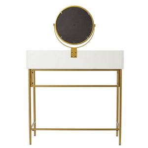 Safavieh Derald Modern Vanity Table With Swivel Mirror Gold Iron Frame Mdf Bedroom Makeup HZ1100344