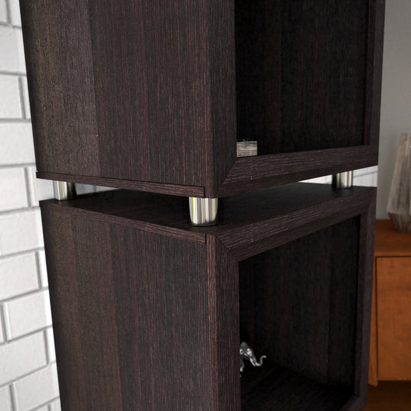 Safavieh Portgren Slim Iron Frame Bookshelf Four Open Shelves For Office Or Living Room Display HZ1114643