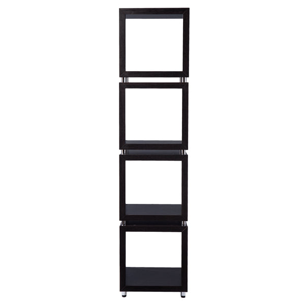 Safavieh Portgren Slim Iron Frame Bookshelf Four Open Shelves For Office Or Living Room Display HZ1114643
