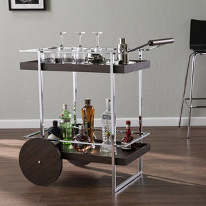 Safavieh Dorben Rolling Bar Cart With Mdf Shelves And Iron Accents For Modern Home Entertaining HZ1115440