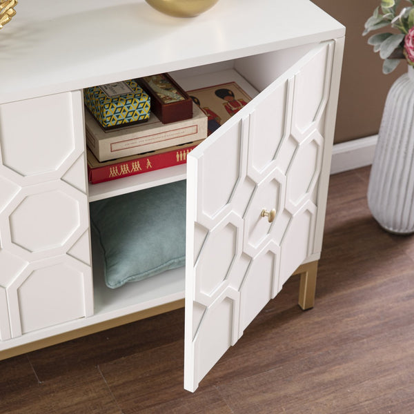 Safavieh Gramdlynn Moroccan Carved Two Door Cabinet With Iron Legs And Adjustable Interior Shelving HZ1153005