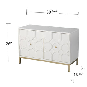 Safavieh Gramdlynn Moroccan Carved Two Door Cabinet With Iron Legs And Adjustable Interior Shelving HZ1153005