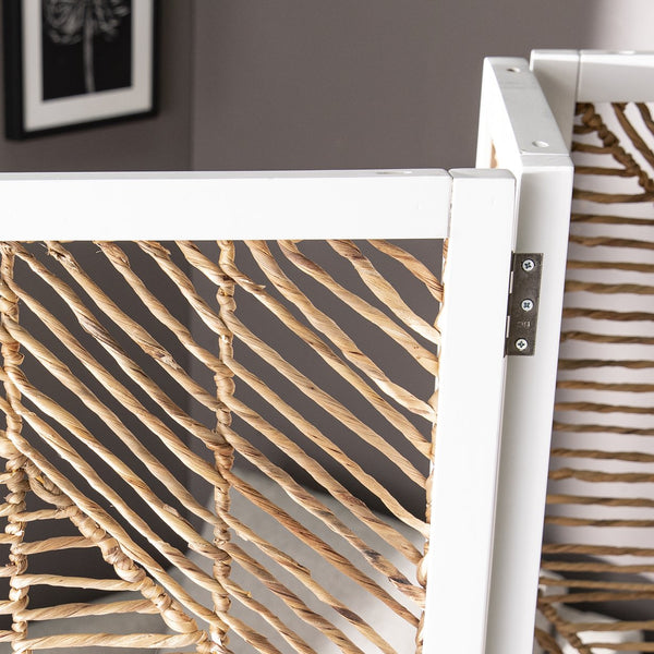Safavieh Quilino Water Hyacinth Woven Room Divider Coastal Boho Folding Privacy Screen HZ1153466