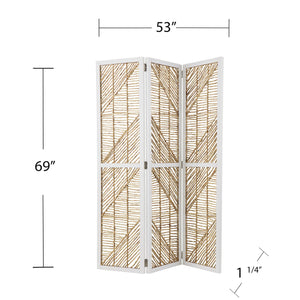 Safavieh Quilino Water Hyacinth Woven Room Divider Coastal Boho Folding Privacy Screen HZ1153466