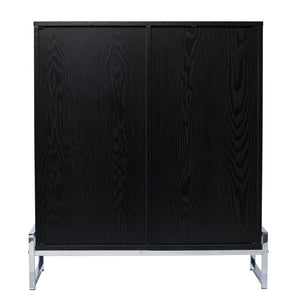 Safavieh Pierton Contemporary Bar Cabinet With Glassware Racks And Iron Handles For Dining Rooms HZ1216741