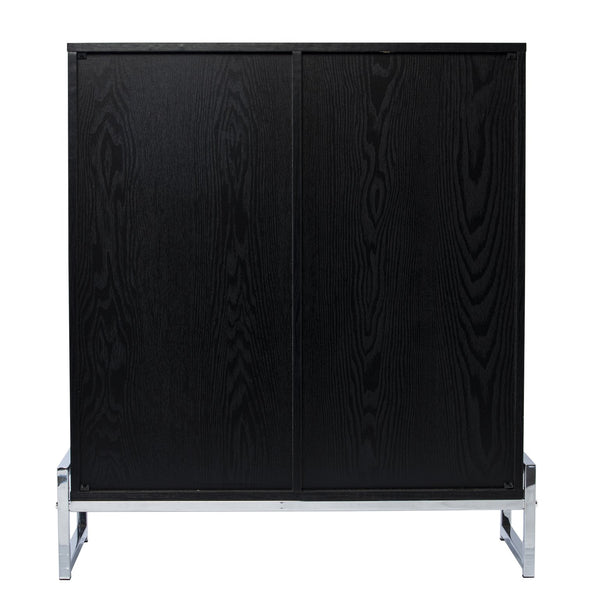 Safavieh Pierton Contemporary Bar Cabinet With Glassware Racks And Iron Handles For Dining Rooms HZ1216741