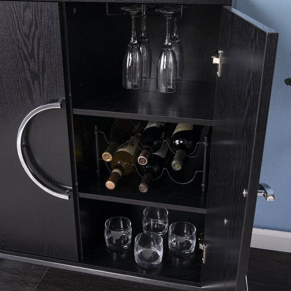 Safavieh Pierton Contemporary Bar Cabinet With Glassware Racks And Iron Handles For Dining Rooms HZ1216741