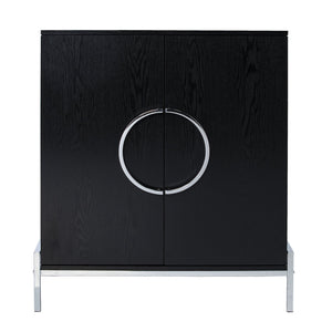 Safavieh Pierton Contemporary Bar Cabinet With Glassware Racks And Iron Handles For Dining Rooms HZ1216741