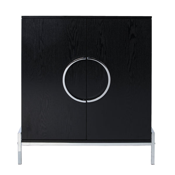 Safavieh Pierton Contemporary Bar Cabinet With Glassware Racks And Iron Handles For Dining Rooms HZ1216741