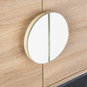 Safavieh Northdom Modern Bar Cabinet With Glass Racks Pull Out Tray And Mirrored Accents NATURAL HZ1217541