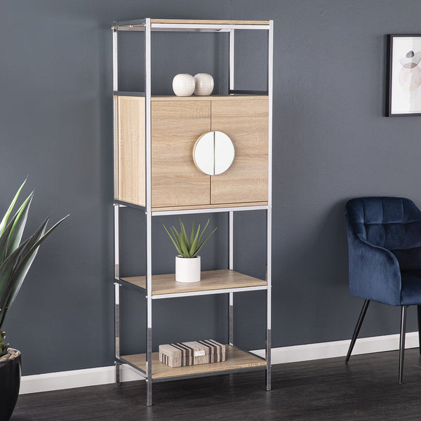 Safavieh Northdom Modern Bar Cabinet With Glass Racks Pull Out Tray And Mirrored Accents NATURAL HZ1217541