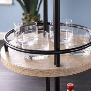 Safavieh Dagney Farmhouse Bar Table With Stemware Racks Mdf Top And Iron Frame For Entertaining HZ1221040
