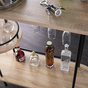 Safavieh Dagney Farmhouse Bar Table With Stemware Racks Mdf Top And Iron Frame For Entertaining HZ1221040