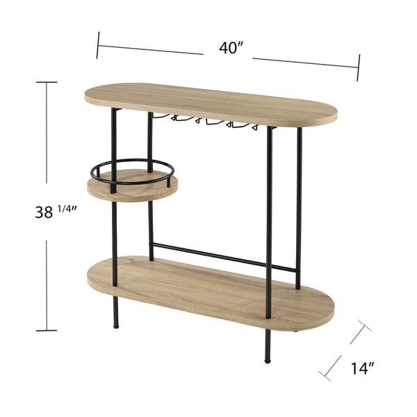 Safavieh Dagney Farmhouse Bar Table With Stemware Racks Mdf Top And Iron Frame For Entertaining HZ1221040