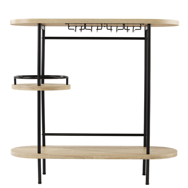 Safavieh Dagney Farmhouse Bar Table With Stemware Racks Mdf Top And Iron Frame For Entertaining HZ1221040
