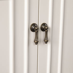 Safavieh Tropman Carved Door Accent Cabinet In Antique White With Turned Legs And Adjustable Shelf HZ1222405