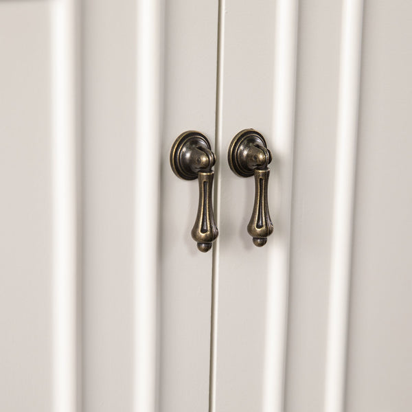Safavieh Tropman Carved Door Accent Cabinet In Antique White With Turned Legs And Adjustable Shelf HZ1222405