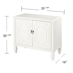Safavieh Tropman Carved Door Accent Cabinet In Antique White With Turned Legs And Adjustable Shelf HZ1222405